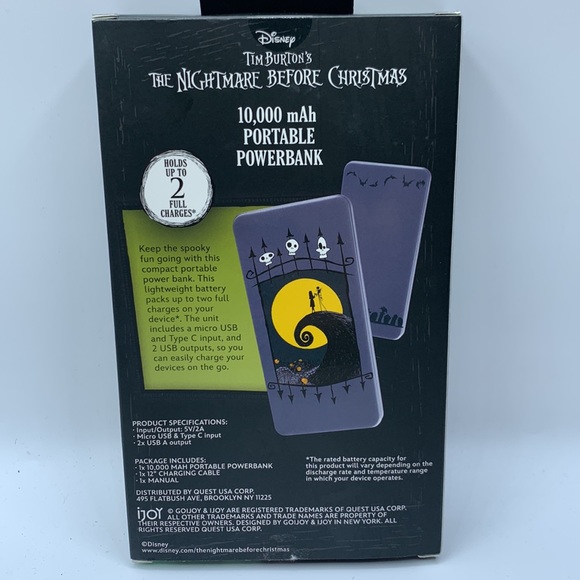 Disney Tim Burtons The Nightmare Before Christmas 10,000 mAh Portable Powerbank - Picture 5 of 6